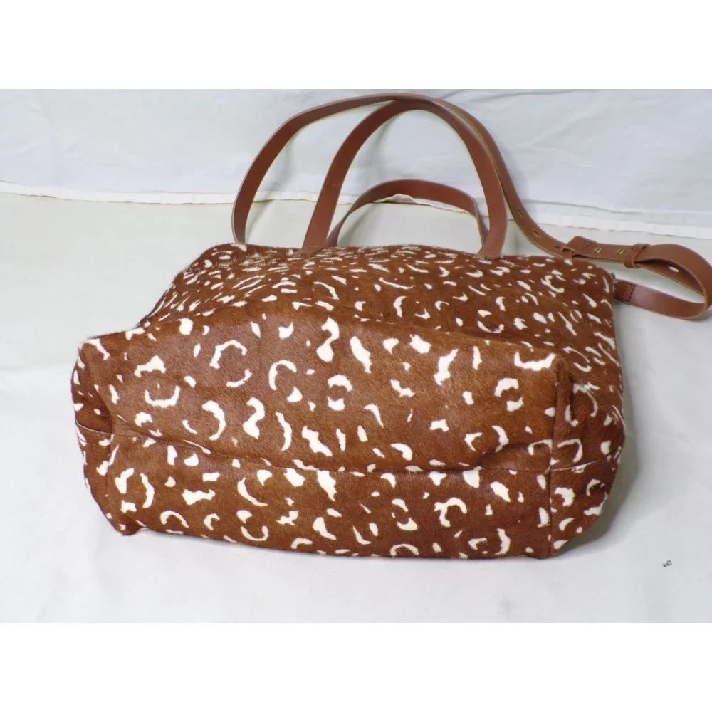 MADEWELL Calf Hair Medium Transport Tote Pecan NEW - Picture 9 of 10